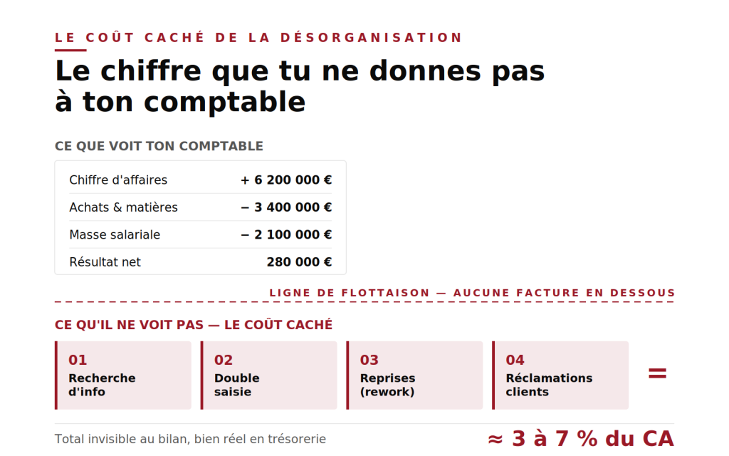 Coût caché de la désorganisation : le bilan visible et les 4 postes cachés